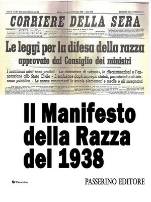 cover image of Il Manifesto della Razza del 1938